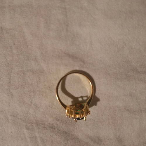 Silver gold-plated ring with hallmark