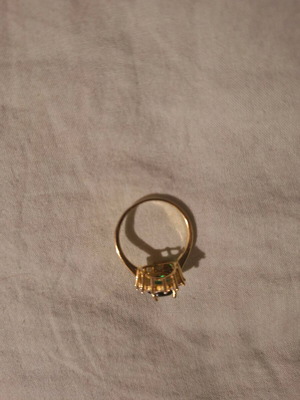Silver gold-plated ring with hallmark