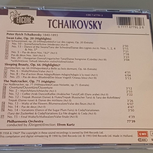 Pyotr Ilyich Tchaikovsky CD like new, Philharmonia Orchestra, classical music