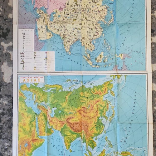 Old school map of Asia used