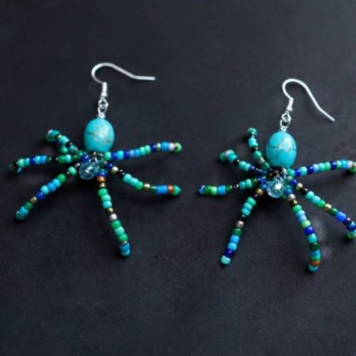 Handmade spider earrings