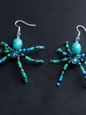 Handmade spider earrings