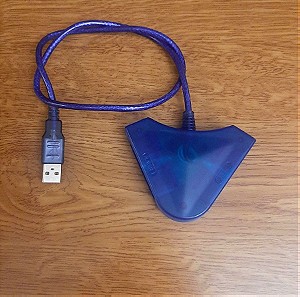 USB ADAPTOR 2 X PS2 JOYPAD TO PS3 / PC BLUE -BULK  ( Ps1 , Ps2 ,Ps3 , PC )