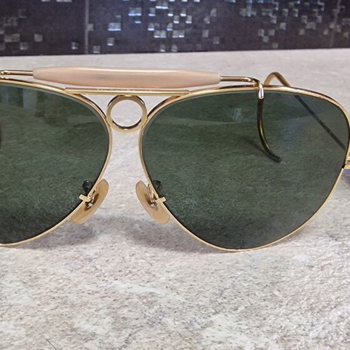 Ray Ban RB3 Tru-Green UV Shooting Aviator sunglasses like new