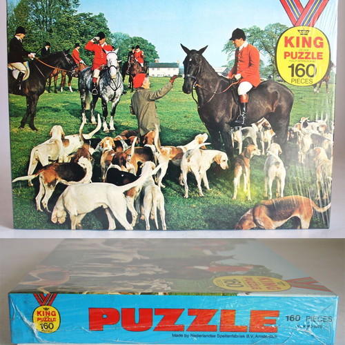 Vintage 70's King Puzzle Dogs Horses 160 Pieces Puzzle Sealed New