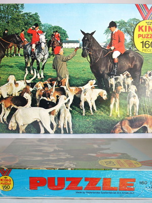 Vintage 70's King Puzzle Dogs Horses 160 Pieces Puzzle Sealed New