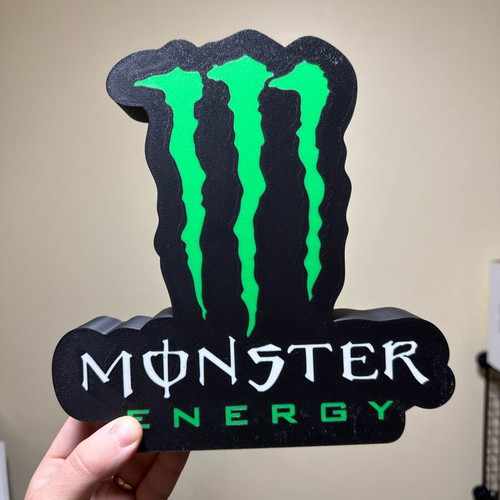 Monster Energy lamp with USB, like new, 19x19cm