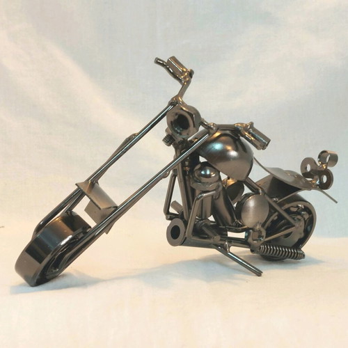 Metal sculpture motorcycle new 17 x 10 cm
