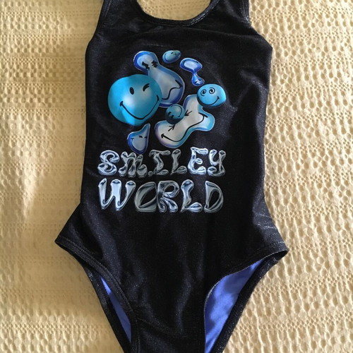 Marks and Spencer children's swimsuit like new, black with iridescent detail, age 8-9