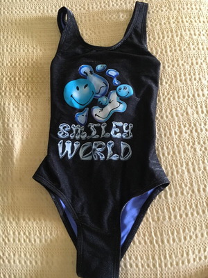 Marks and Spencer children's swimsuit like new, black with iridescent detail, age 8-9