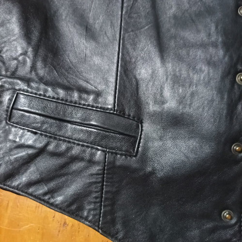 Γιλέκο δερμάτινο YSL vintage σαν καινούργιο, μαύρο, Νο 52