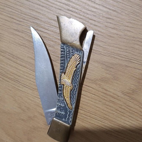 Vintage pocket knife used, stainless steel, Taiwan, needs repair
