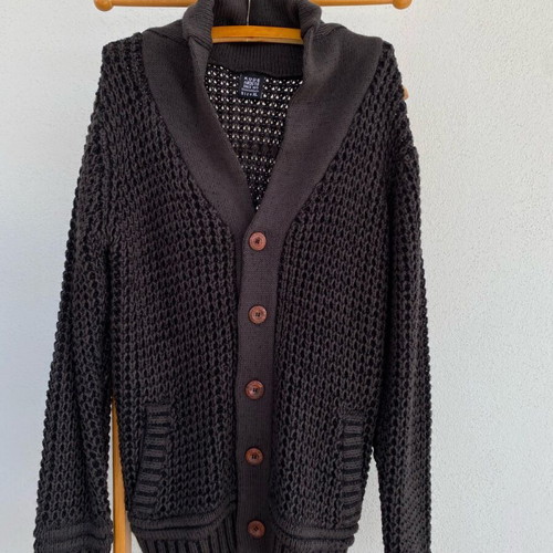Men's knitted cardigan gray XL like new