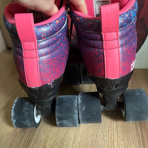 Chaya roller skates used with black tape, suitable for skate park