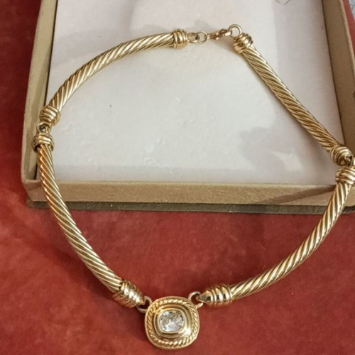 Choker necklace faux 90s with zirconia like new