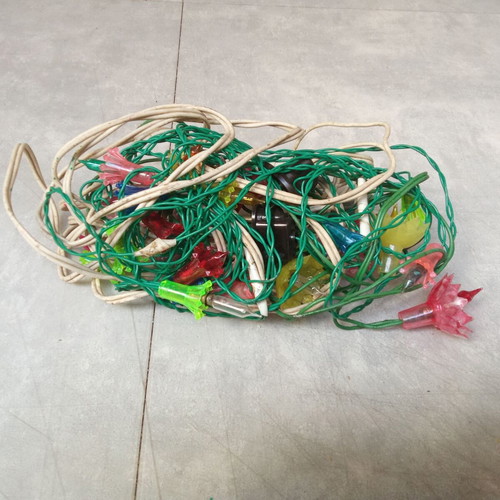 Christmas lights used, vintage 1960s decoration set needing repair