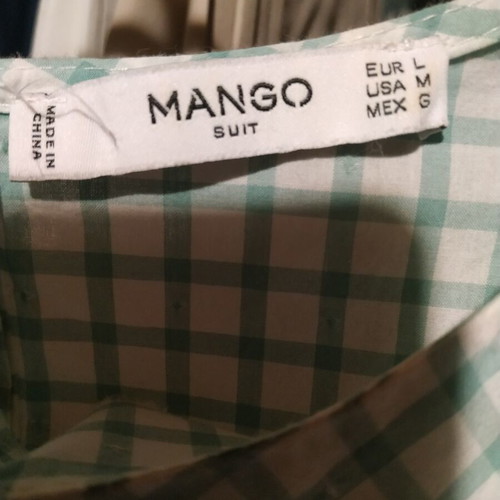 Mango blouse size L like new, white and green
