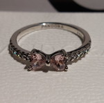 Pandora ring size 8 with pink zircon bow design