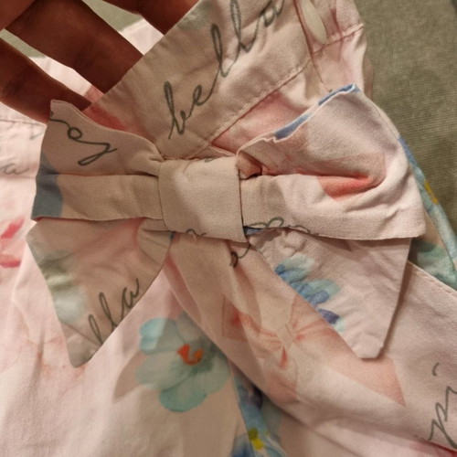 Lapin pants for 12-month girl like new, pink with flowers