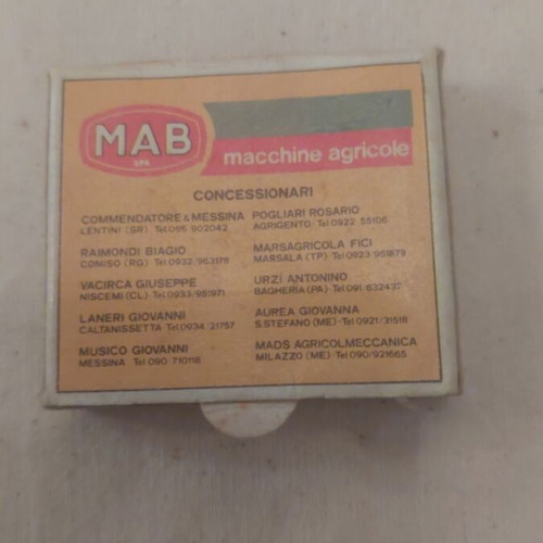 Vintage empty Mika matchbox used with MAB tractor and rainbow design