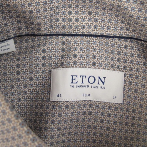 Eton men's shirt XL slim fit like new, multicolor gray cotton