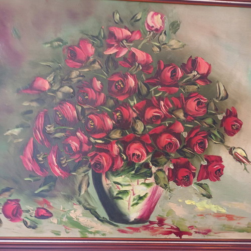 Oil painting signed, used, 75x56 cm framed