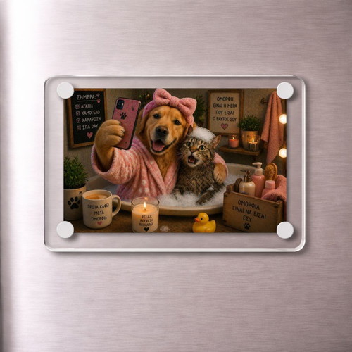 Acrylic Spa Selfie Pets Fridge Magnet new