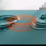  Σετ από 4 βραχιόλια ξύλινα με χρωματιστό πλέξιμο