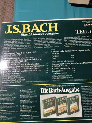 J.S. Bach classical vinyl record like new
