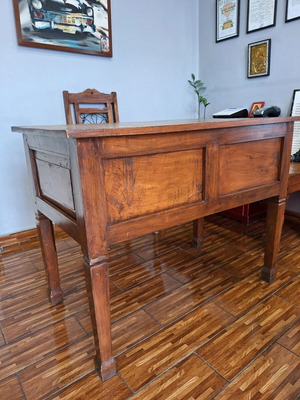 Solid Walnut Desk with Carved Handmade Design like New