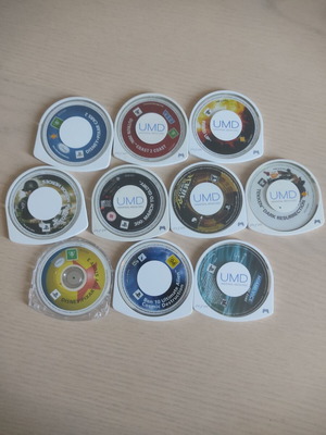 PSP games, pack of 10 discs for Sony PlayStation Portable