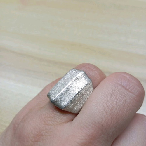 Silver ring 925 with sandblasting new, size 60-61
