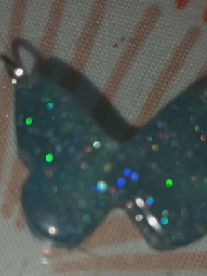 Necklace made of liquid glass without chain, turquoise, new