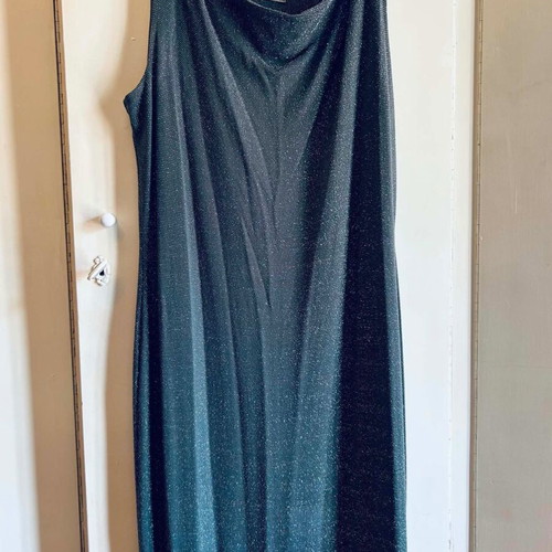 Long silver dress like new, elastic fit for L-XL