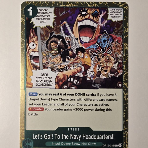 Let's Go!! To The Navy Headquarters!! One Piece Card Game OP16-038 like new