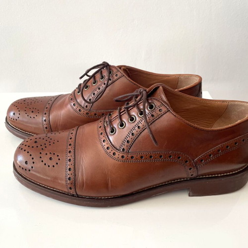 Massimo Dutti brown leather shoes size 43 like new