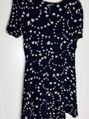 H&M women's dress blue and white with heart pattern medium used