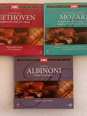 3 classical music CDs Beethoven, Mozart, Albinoni used