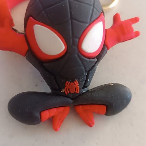 Spiderman 3D silicone keychain with Miles Morales Marvel character