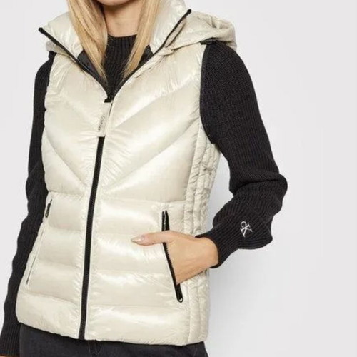 Calvin Klein women's down vest cream size small like new