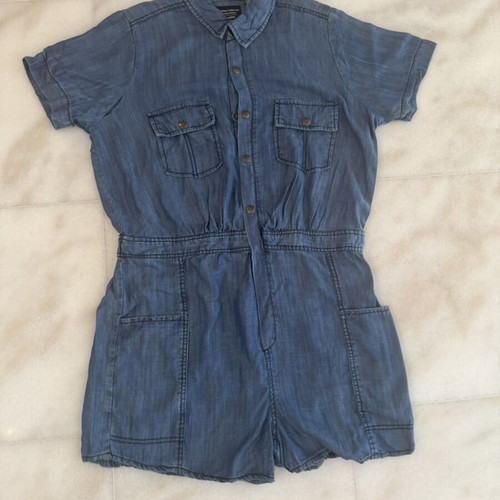 Pink Woman Doukissa Nomikou Denim Romper Playsuit XL like new, blue