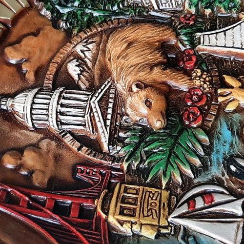 Decorative plate used, embossed, from California