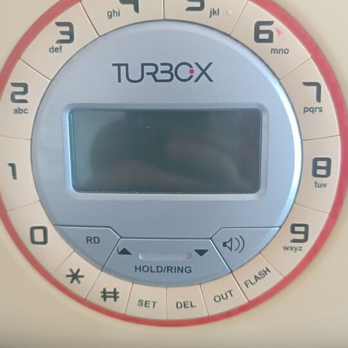 Turbo X landline phone with digital display, beige
