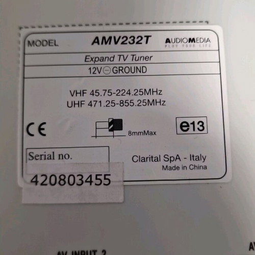 Audiomedia AMV232T Car TV Receiver like new, missing remote