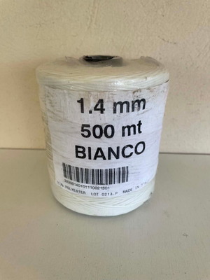 Πολυεστερικό νήμα Silkelina White 1,4mm 500m καινούριο, ιταλικής κατασκευής