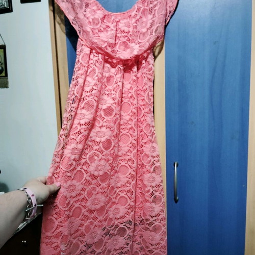 Formal romantic long dress with lace like new