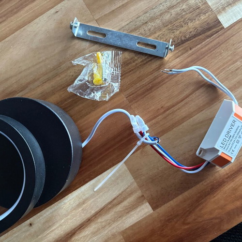 Wall light with built-in LED, warm white light, black, like new