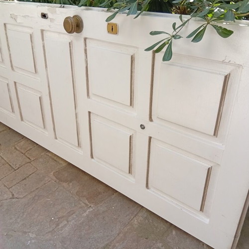 White wooden exterior door