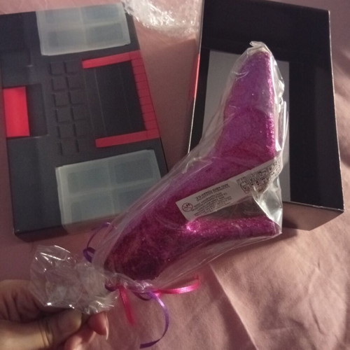 Purple Glitter Shoe Candle new