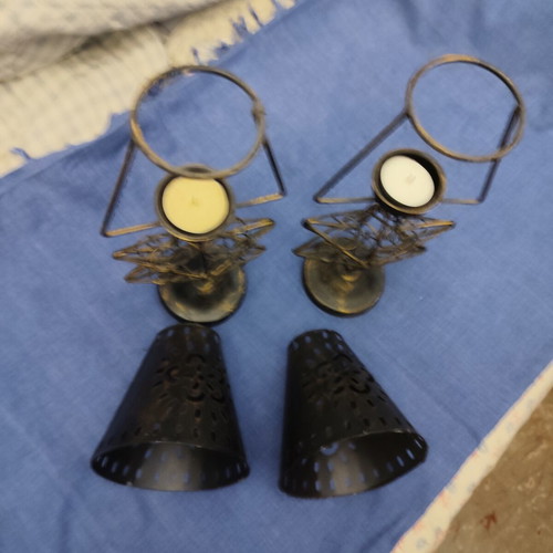 Metal tealight holders like new, set of two